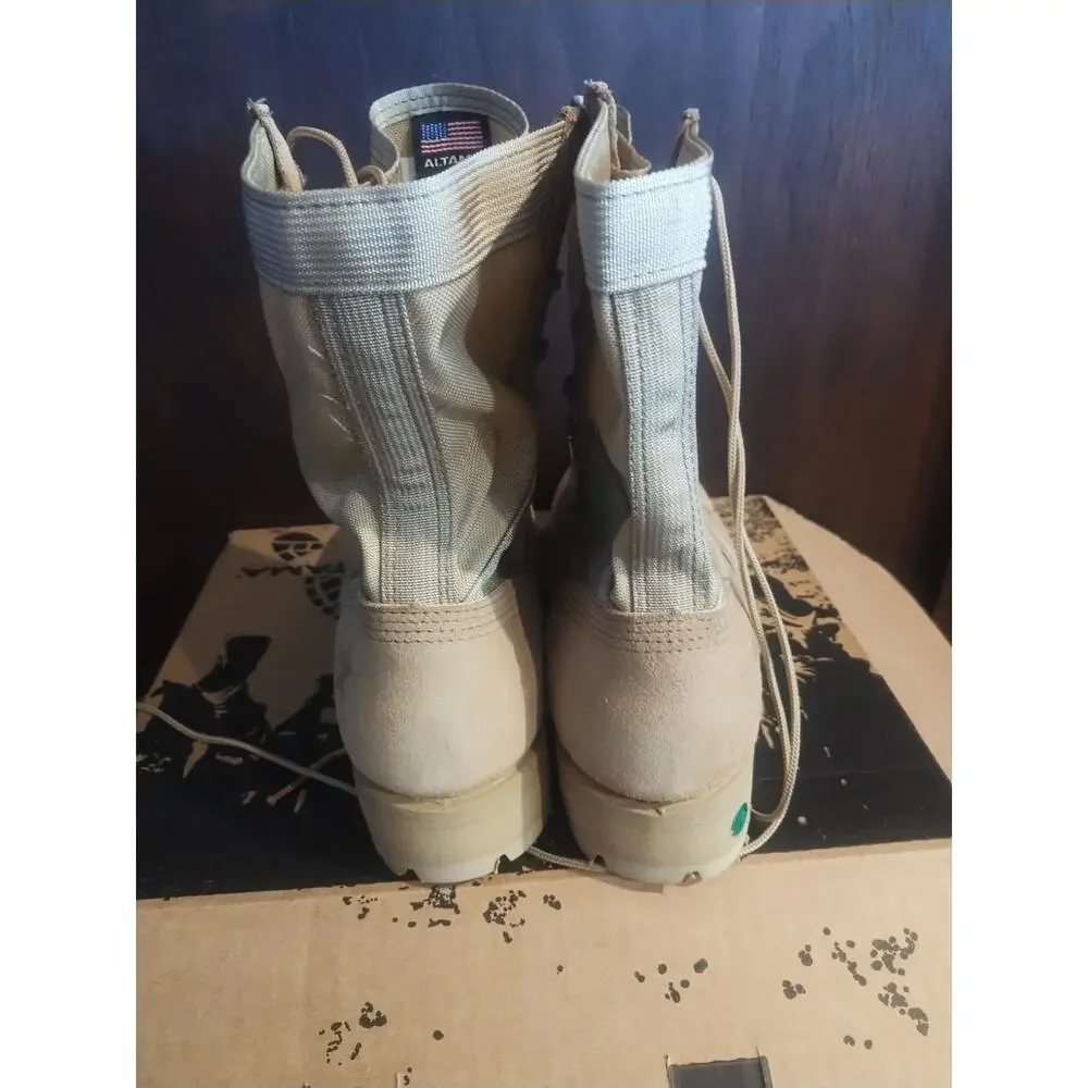 Altama 5855 Military Desert Combat Boots Tan Lace up Vibram Sole size 9 R New